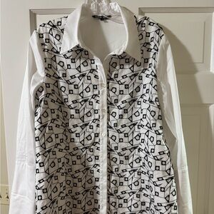 Samuel Dong black and white blouse size M